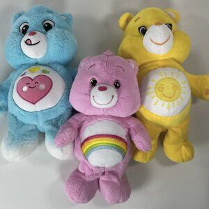 Care Bears Lot (3) Plush: Cheer Bear, Funshine Bear, Grumpy Bear Mixed 2012-2023